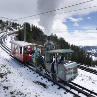 Keine alte Dame: die Rigi-Bahn
