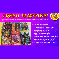 Fresh Floppies 27 – Bat/Cat: Gotham War, Knight Terrors, Ms. Marvel, Ultimate Invasion, Marvel Age, and DSTLRY Devil’s Cut.