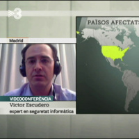 VEscudero en TV3, Ataque de Ransomware y su preferencia por bitcoin
