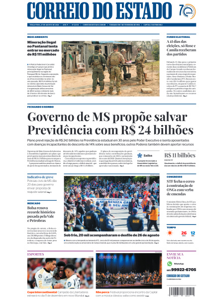 Correio do Estado - Edição de 27 de Agosto de 2024
