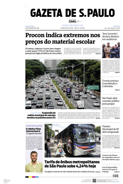 Gazeta de S. Paulo - Edição de 06 de Janeiro de 2026