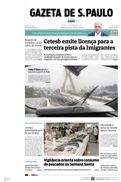 Gazeta de S. Paulo - Edição de 01 de Abril de 2026