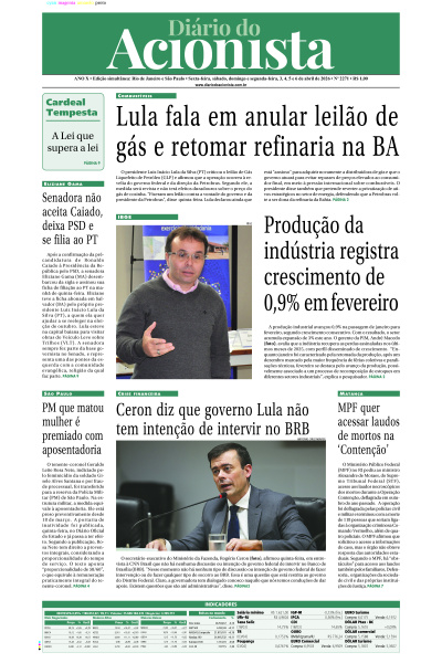 Diário do Acionista - 03 a 06 de abril de 2026