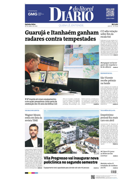 Diário do Litoral – Edição de 16 de abril de 2026
