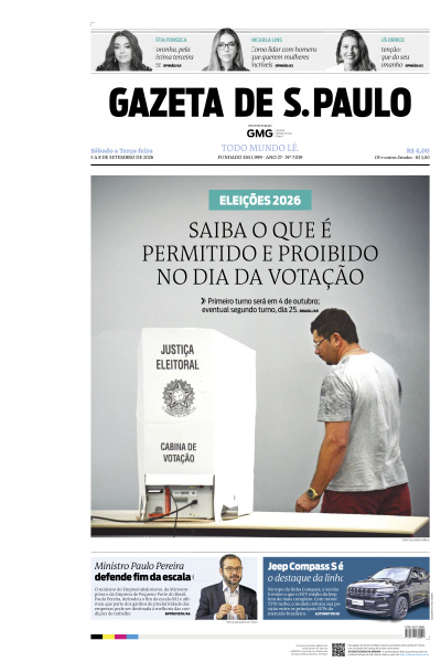 Gazeta de S. Paulo - Edição de 07 de Setembro de 2026