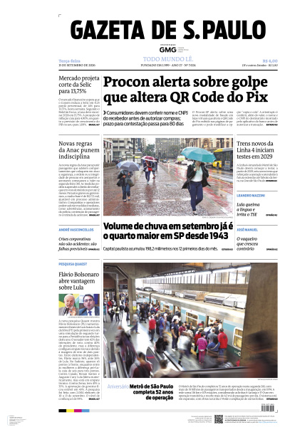 Gazeta de S. Paulo - Edição de 15 de Setembro de 2026