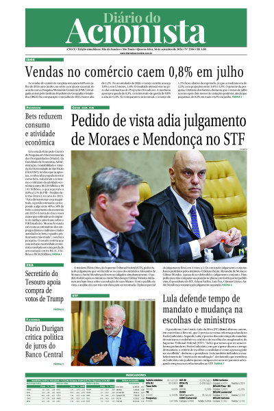 Diário do Acionista - 16 de setembro de 2026
