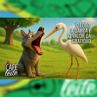 Café com Leite Especial – O Lobo, a Garça e o Valor da Gratidão
