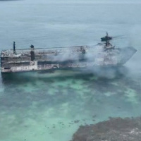 Philippine ferry erupts in flames