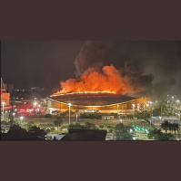 Incêndio atinge Velódromo do Parque Olímpico, no Rio