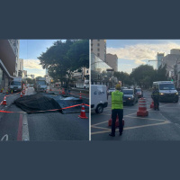 Explosão subterrânea abre cratera na Rua da Consolação e gera transtornos no trânsito de São Paulo