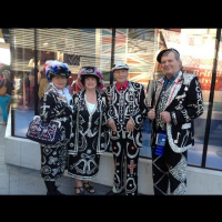 Pearly Kings and Queens Clive, Pat, Carole and Gwen talk to @annareporting about the #OlympicOpeningCeremony amongst other things!