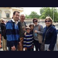 Amdruer family from Finchley have brought their Russian-American friends to the Trooping of the Colour 