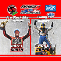Dodge Power Brokers NHRA U.S. Nationals winners - Ron Capps and Matt Smith