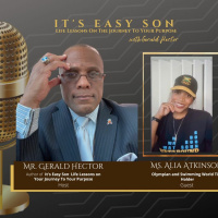 Gerald Hector welcomes Olympian Alia Atkinson to Its Easy Son