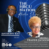 Anthony Ray, talks with Mrs. Arnika Frazier-Jackson, Director of Panda Cares Student Professional