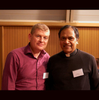 Noel Bell chats to Fr Joe Pereira from the Kripa Foundation