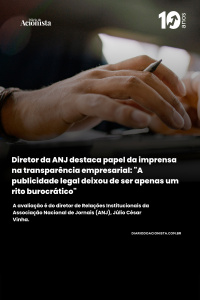 Diário do Acionista - Diretor da ANJ destaca papel da imprensa na transparência empresarial