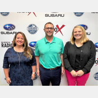 Heather Orrico with Comcast Business, Sara Orton with Aflac Cancer Center, and Benji Hollis with Chick-fil-A Peach Bowl