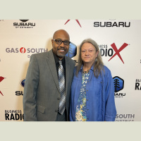 Karen Backus with AARP and John Knight with Floral Hills Funeral Home