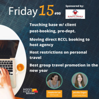 Touch pts w/client pre-travel, Move RCCL bkg to host, Personal travel restrict, Group promo