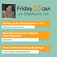 Setting up Biz Bank Acct. + CC, EO Ins Cover Missed Final Payment, Finding Group Bookings
