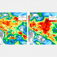 Muita chuva é prevista nas próximas semanas na maior parte do BR colheita da soja em MT é a maior preocupação