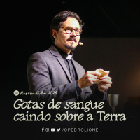 Gotas de sangue caindo sobre a terra