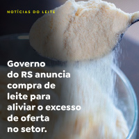 Governo do RS anuncia compra de leite para aliviar o excesso de oferta no setor