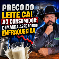 Preço do leite cai ao consumidor demanda abre agosto enfraquecida