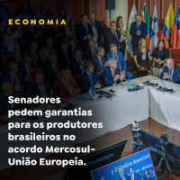 Senadores pedem garantias para os produtores brasileiros no acordo Mercosul-União Europeia 