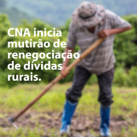 CNA inicia mutirão de renegociação de dívidas rurais