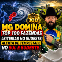 MG domina top 100 fazendas leiteiras no Sudeste ALERTA de tempestade no Sul e Sudeste