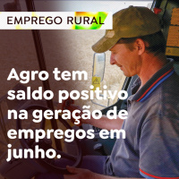 Agro tem saldo positivo na geração de empregos em junho