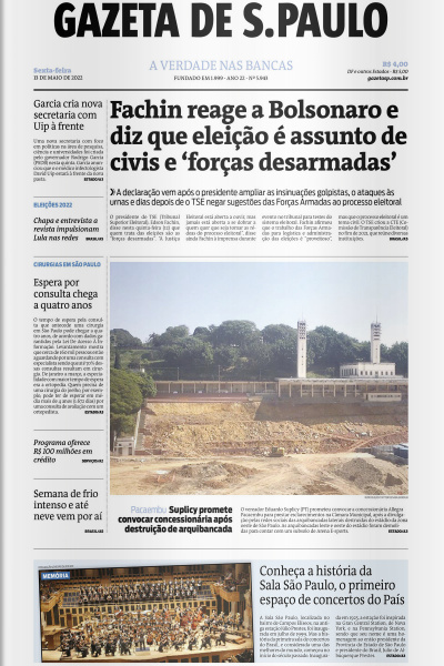 Gazeta de S. Paulo – Edição de 13 de maio de 2022
