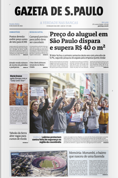 Gazeta de S. Paulo – Edição de 08 de julho de 2022