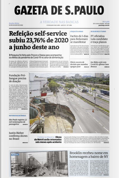 Gazeta de S. Paulo – Edição de 22 de julho de 2022