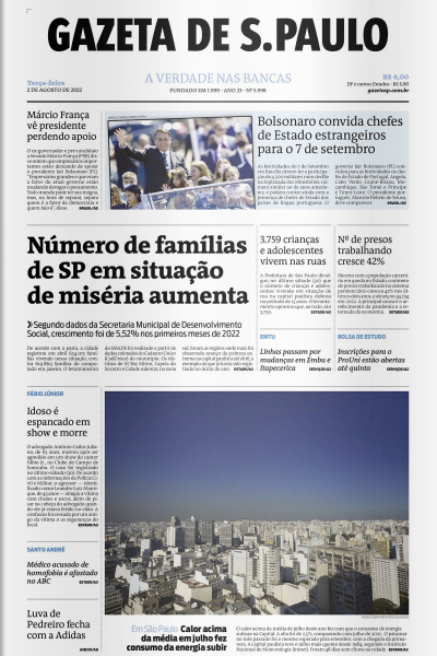 Gazeta de S. Paulo – Edição de 02 agosto de 2022