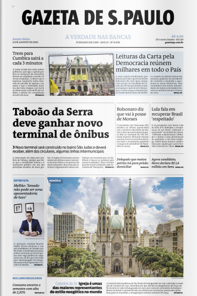 Gazeta de S. Paulo – Edição de 12 de agosto de 2022
