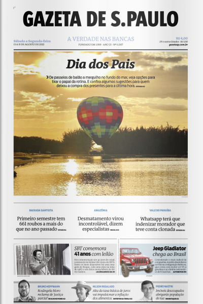 Gazeta de S. Paulo – Edição de 13 a 15 de agosto de 2022