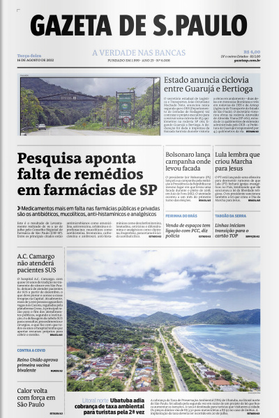 Gazeta de S. Paulo – Edição de 16 de agosto de 2022