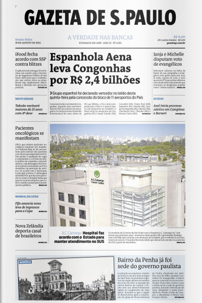 Gazeta de S. Paulo – Edição de 19 de agosto de 2022