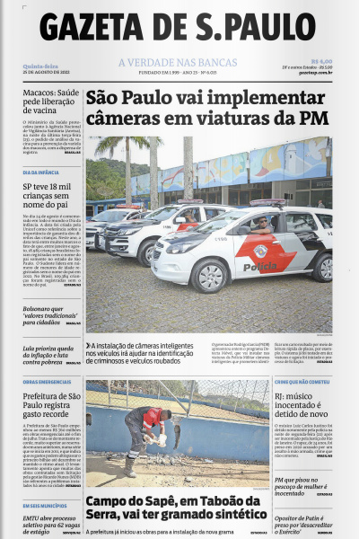 Gazeta de S. Paulo – Edição de 25 de agosto de 2022