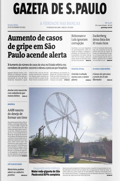 Gazeta de S. Paulo – Edição de 23 de setembro de 2022