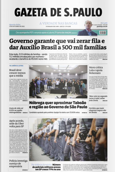 Gazeta de S. Paulo – Edição de 5 de outubro de 2022