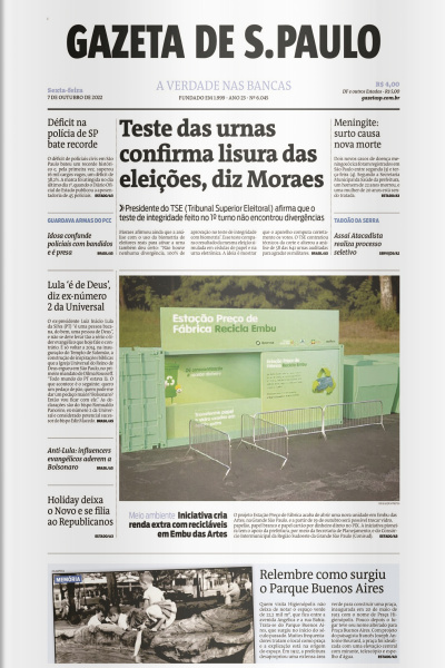 Gazeta de S. Paulo – Edição de 07 de outubro de 2022