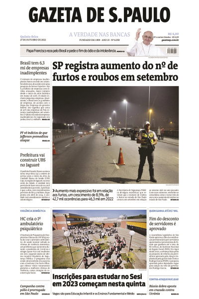 Gazeta de S. Paulo – Edição de 27 de outubro de 2022