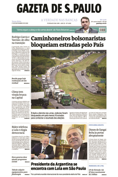 Gazeta de S. Paulo – Edição de 01 de novembro de 2022