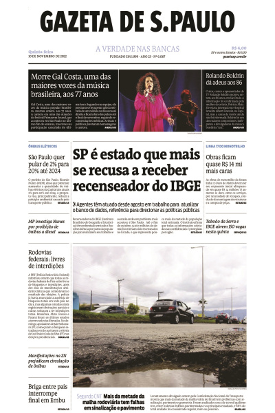 Gazeta de S. Paulo – Edição de 10 de novembro de 2022