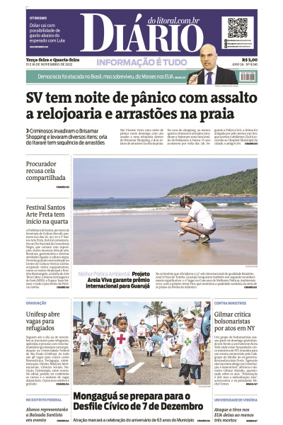Diário do Litoral – Edição de 15 e 16 de novembro de 2022